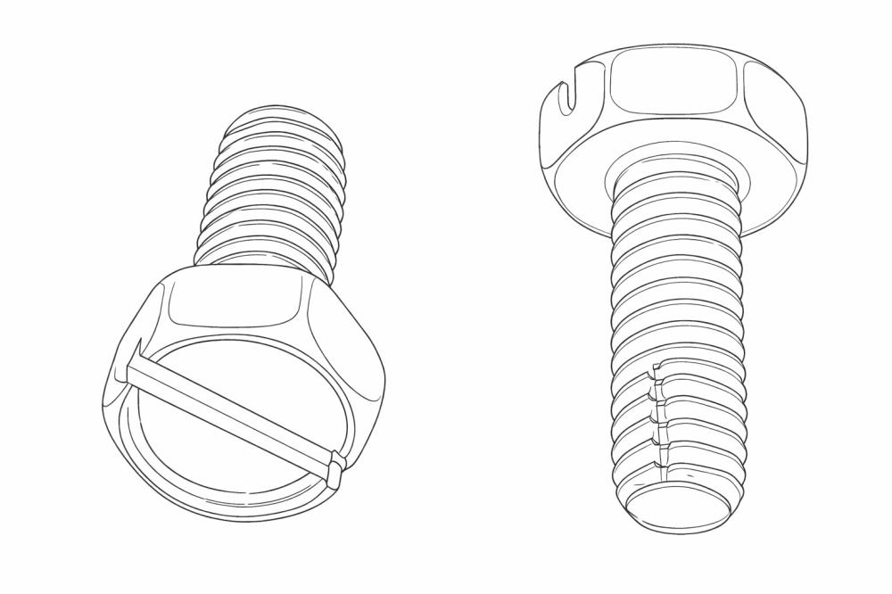 SCREW THREAD CUTTING FOR CASTERS TYPE F HEX HEAD 3/8 X 1 (4 PER CASTER)