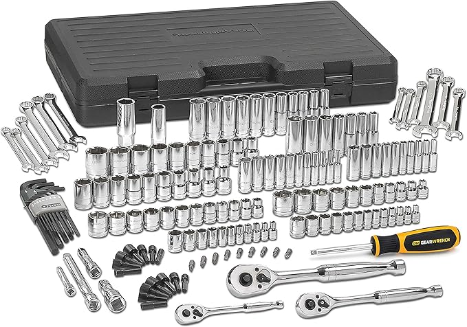TOOL SET 165PC 1/4, 3/8 AND 1/2IN DR 6PT SAE/METRIC MECHANICS TOOL SET GEARWRENCH