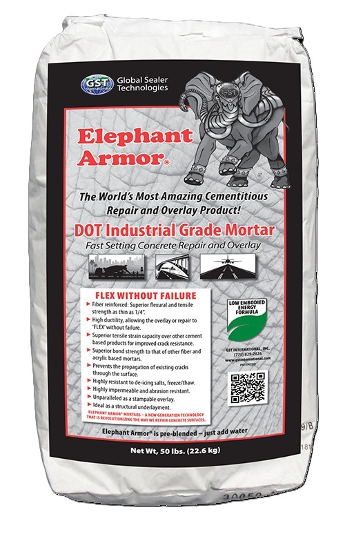 GST ELEPHANT ARMOR DOT, 50# BAG VDOT ENGINEERED CEMENTITIOUS COMPOSITE (ECC) ( GST INTERNATIONAL ) ( 56 bags/pallet ) > APPROX. .5 CUFT PER BAG < * ON VDOT APPROVED LIST #54 .