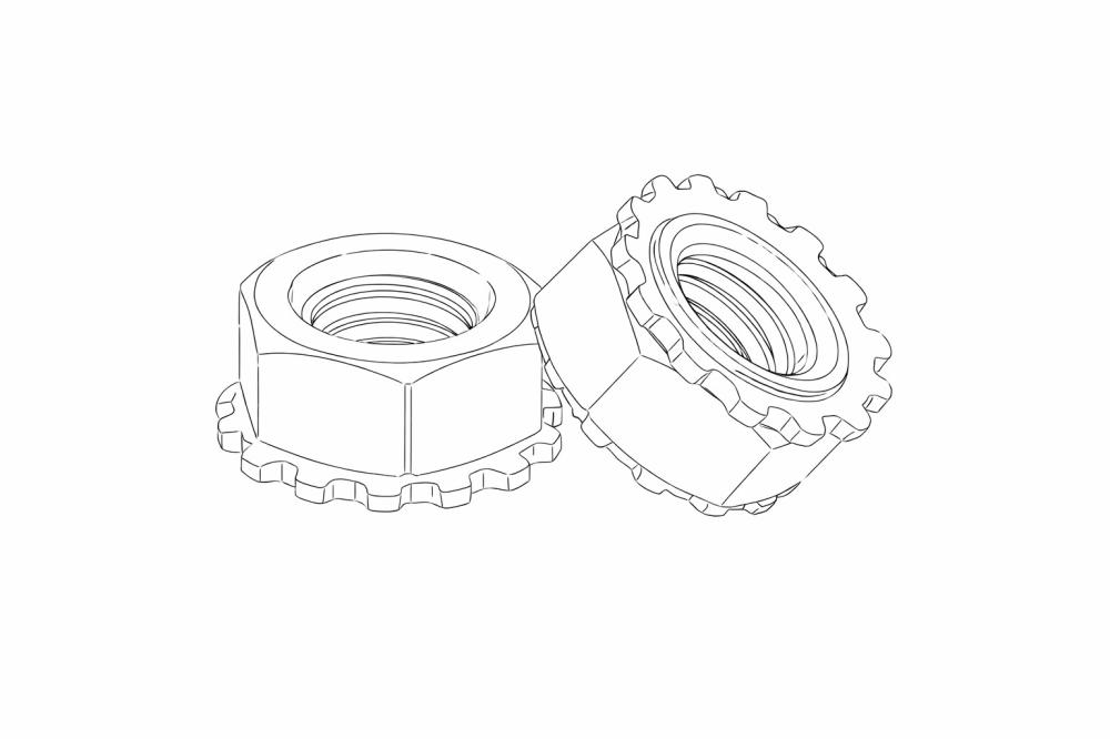 NUT STAR EXTERNAL TOOTH 10-32 ZINC PLATED