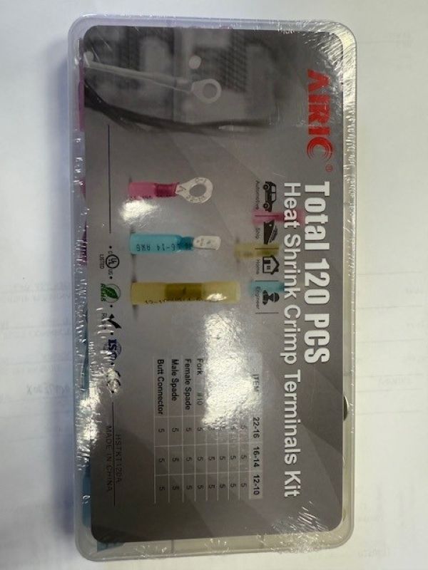 HEAT SHRINK CRIMP TERMINALS KIT 22-10 AWG 120PC