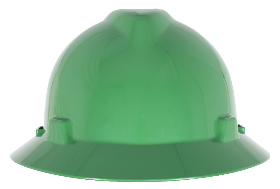 green hard hat,msa green hard hat,V-Gard Green hard hat,Green full brim hard hat title=